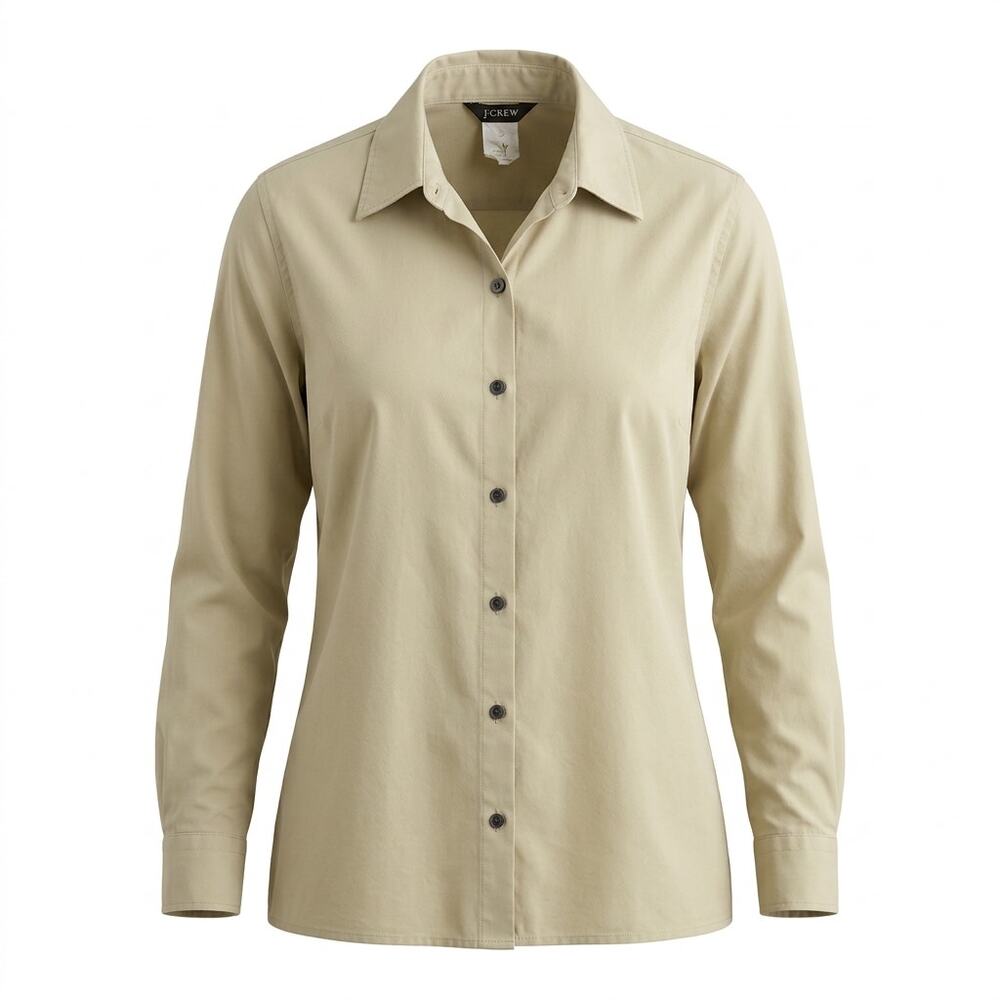 J.Crew Solid Long Collared Casual Button-Up Shirt Men See Measurements